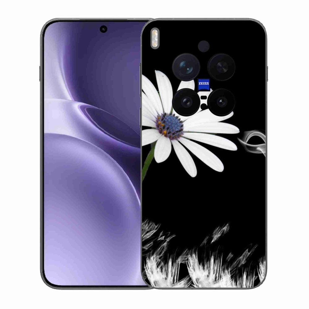 Zselés borítás mmCase a Vivo X300 Pro-hoz - fehér virág