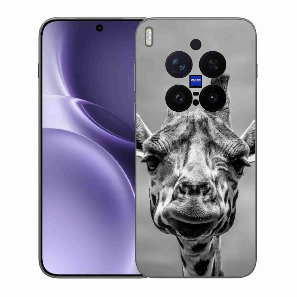 Zselés borítás mmCase a Vivo X300 Pro készülékhez - fekete-fehér zsiráf