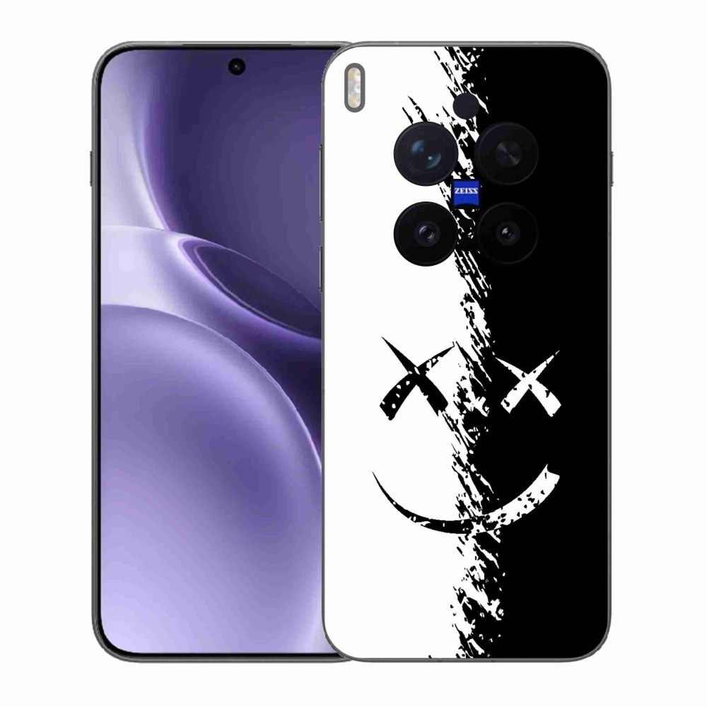 Zselés borítás mmCase a Vivo X300 Pro készülékhez - fekete-fehér mosolygó