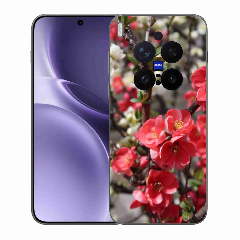 Zselés borítás mmCase a Vivo X300 Pro készülékhez - piros virágok