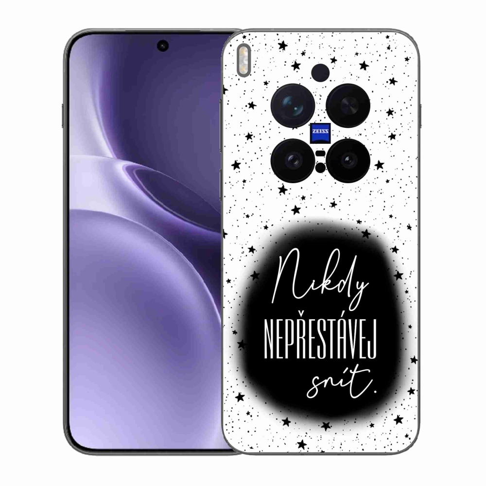 Zselés borítás mmCase a Vivo X300 Pro készülékre - idézet 1 fekete-fehér háttérrel