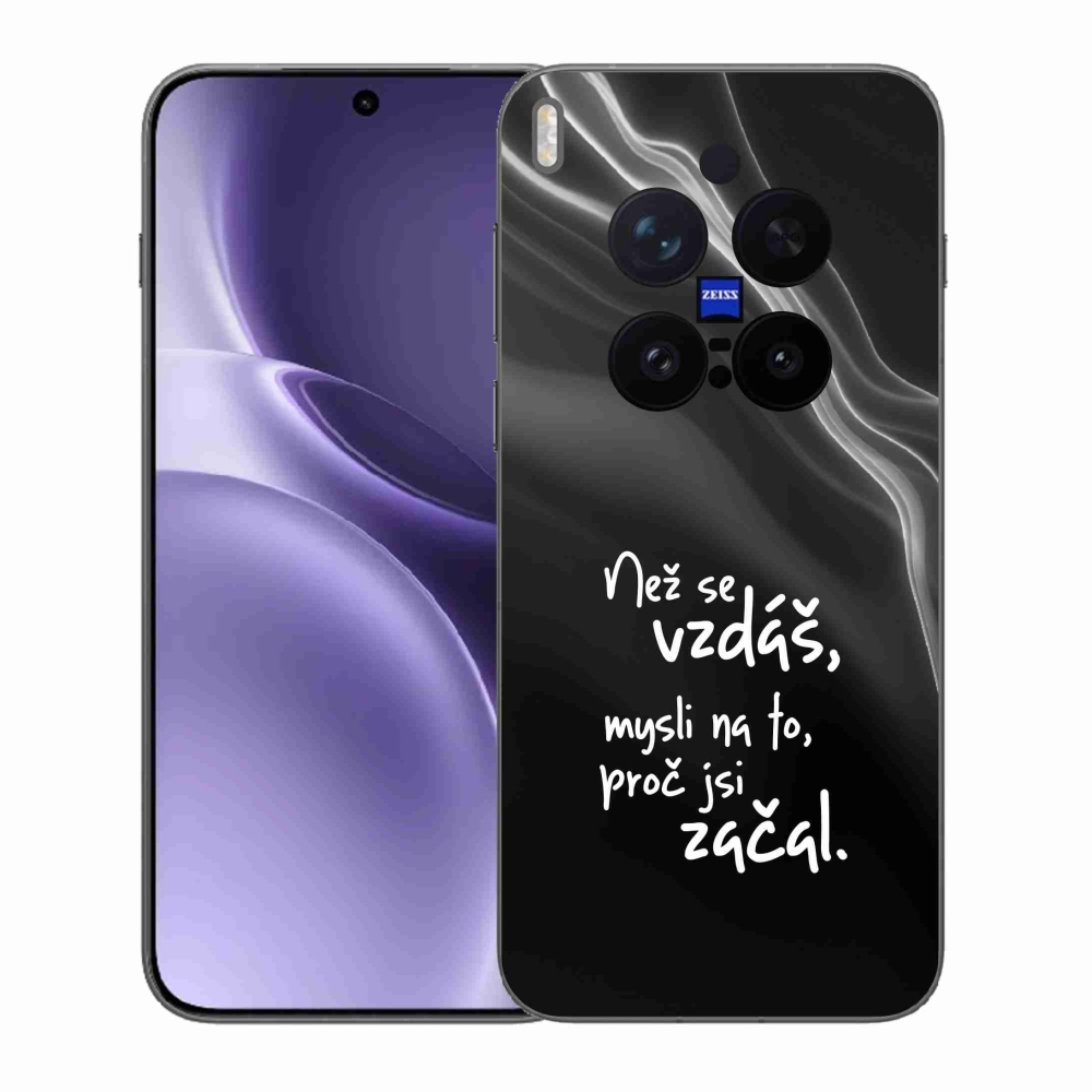 Zselés borítás mmCase a Vivo X300 Pro - idézet 2 fekete háttérrel