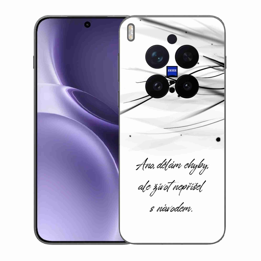 Zselés borítás mmCase a Vivo X300 Pro készülékre - idézet fehér háttérrel