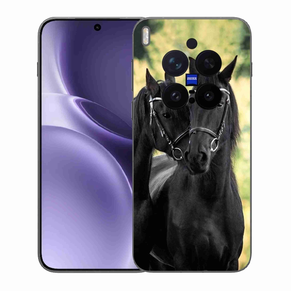 Zselés borítás mmCase a Vivo X300 Pro-hoz - két fekete ló