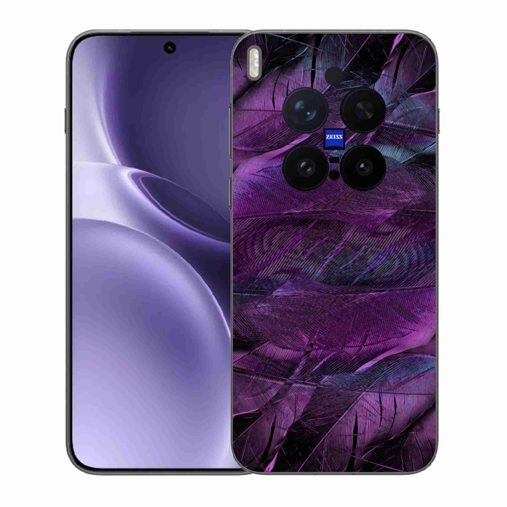 Zselés borítás mmCase Vivo X300 Pro - lila tollakhoz