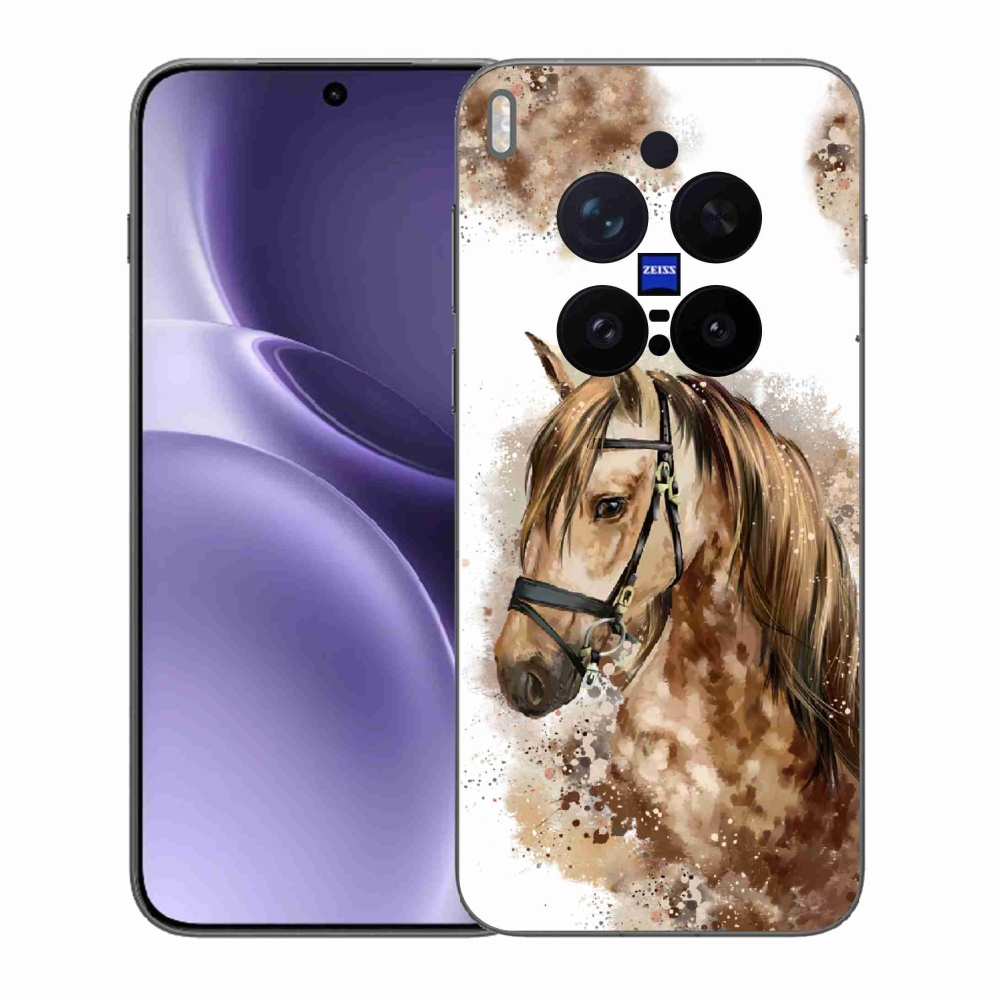 Zselés borítás mmCase a Vivo X300 Pro készülékhez - barna rajzfilm ló