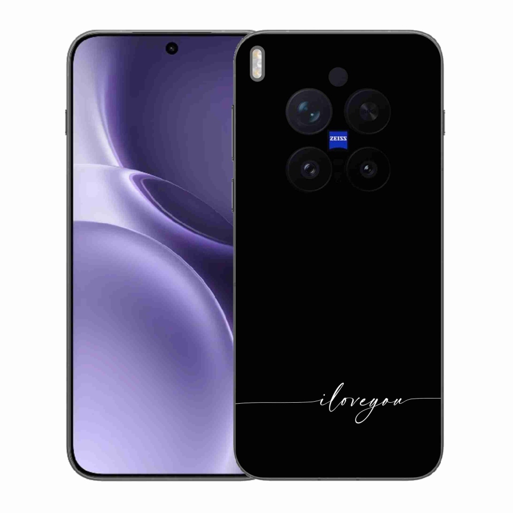 Gél borító mmCase a Vivo X300 Pro készülékhez - Szeretlek fekete háttérrel