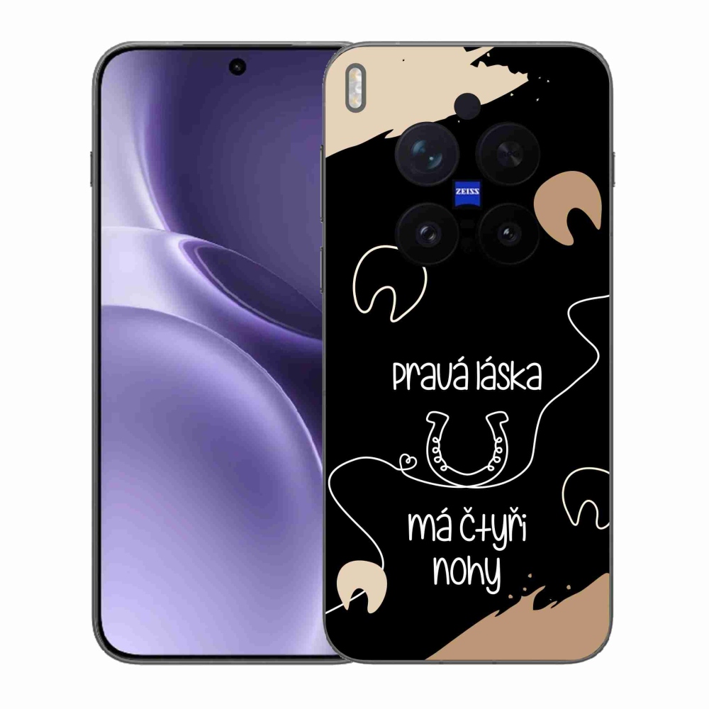 Gél borítás mmCase a Vivo X300 Pro készülékhez - Ló motívum Fekete háttér