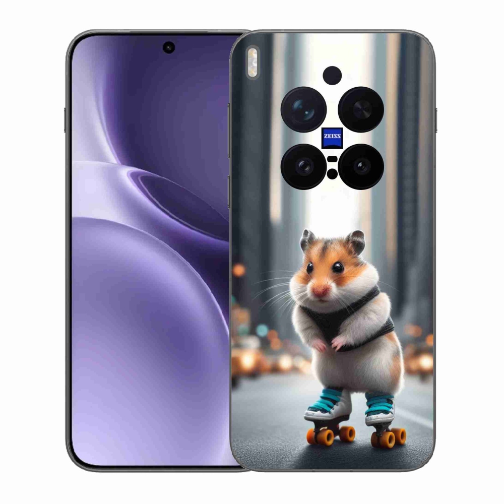Zselés borítás mmCase a Vivo X300 Pro-hoz - hörcsög a korcsolyán
