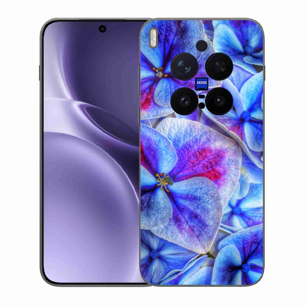 Gél védőhuzat mmCase a Vivo X300 Pro készülékhez - kék virágok 1