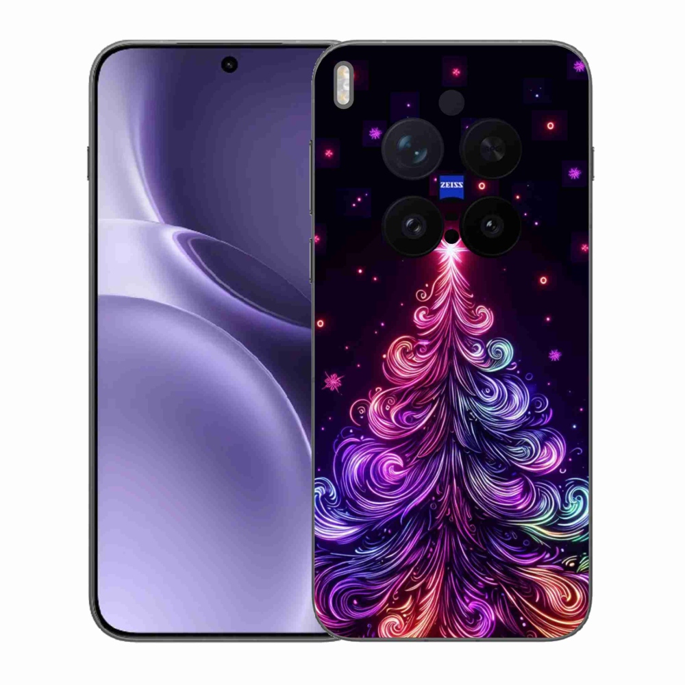 Zselés borítás mmCase a Vivo X300 Pro készülékhez - neon karácsonyfa 1