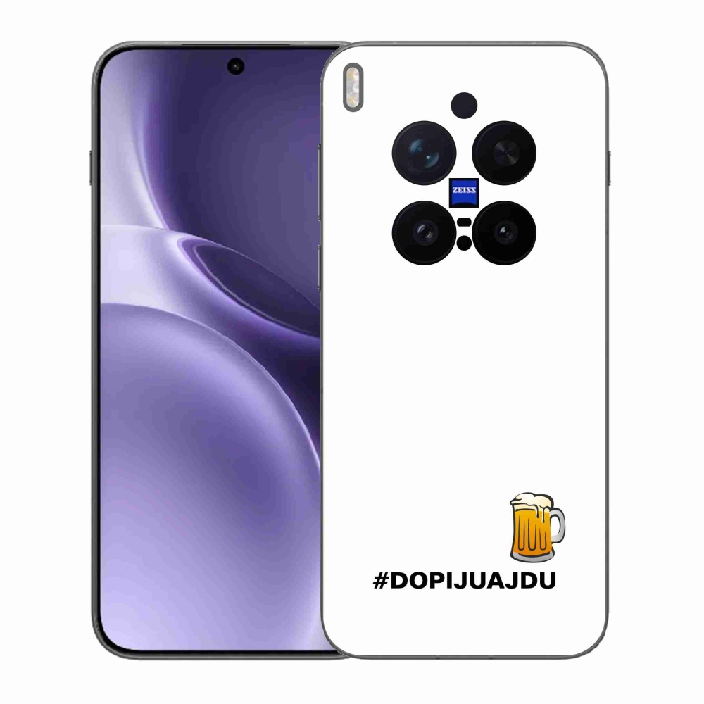 Gél borító mmCase a Vivo X300 Pro készülékhez - sör motívum 1 fehér háttér