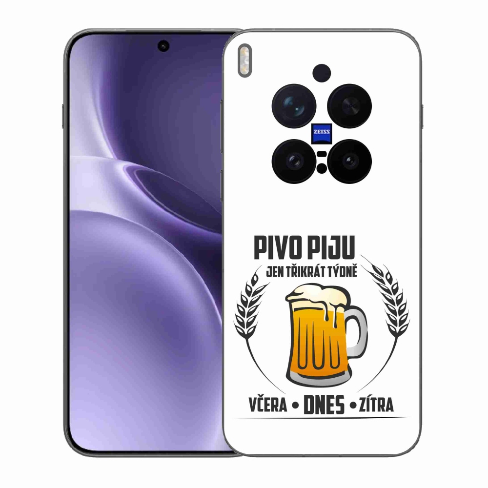 Gél borító mmCase a Vivo X300 Pro készülékhez - sör motívum fehér háttérrel