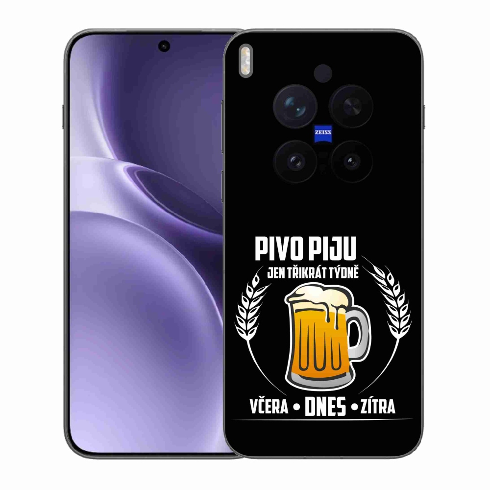Gél borítás mmCase a Vivo X300 Pro készülékhez - sör motívum fekete háttérrel