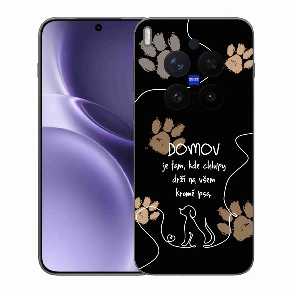 Zselés borítás mmCase a Vivo X300 Pro készülékhez - kutya motívum fekete háttérrel