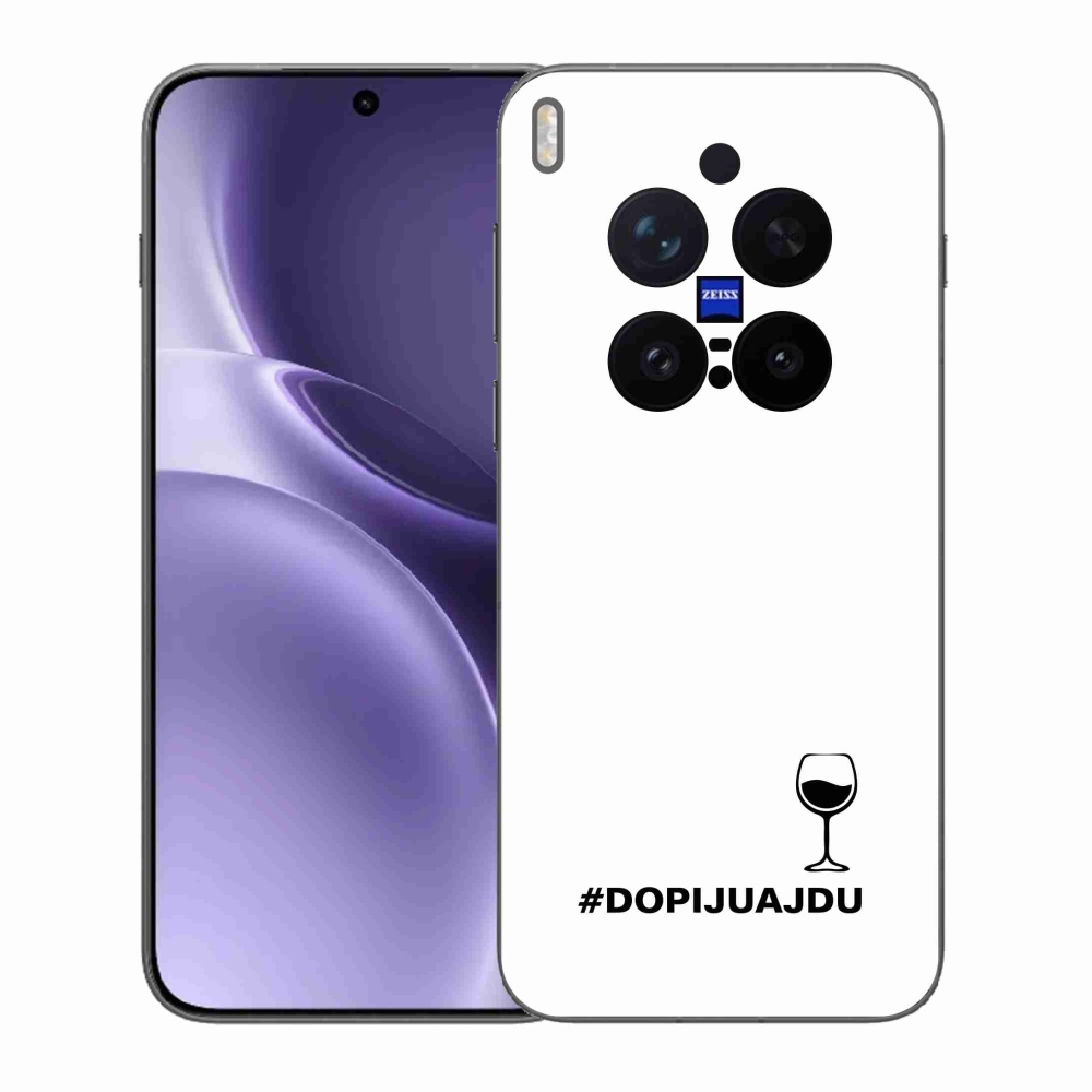 Gél borítás mmCase a Vivo X300 Pro készülékhez - bor motívum fehér háttérrel