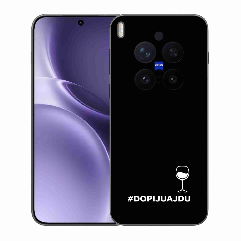 Gél borítás mmCase a Vivo X300 Pro készülékhez - bor motívum fekete háttérrel