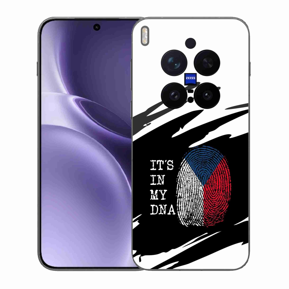 Gél borító mmCase a Vivo X300 Pro - zászló ujjlenyomat fekete és fehér háttérrel