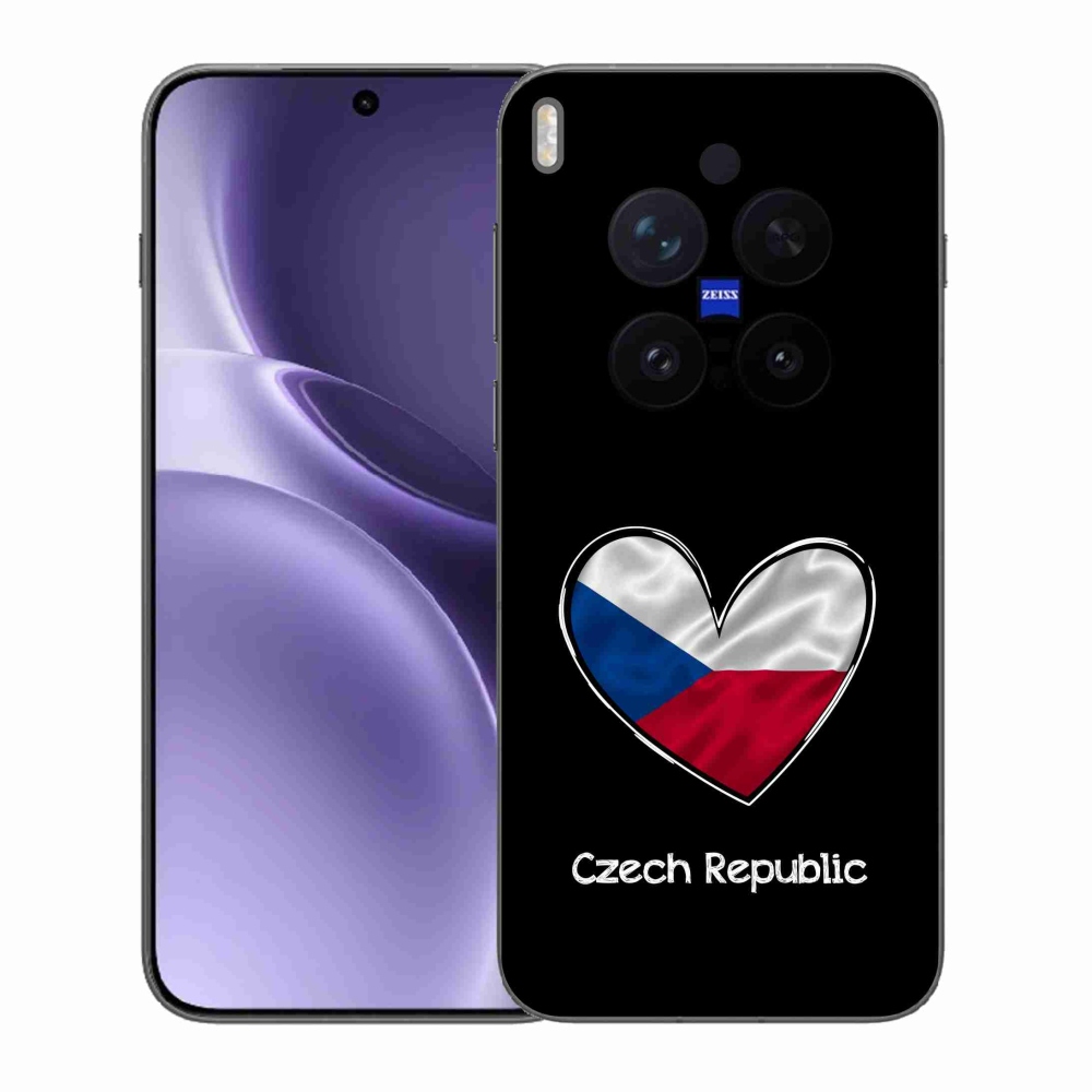 Gél borító mmCase a Vivo X300 Pro - zászló szív fekete háttérrel