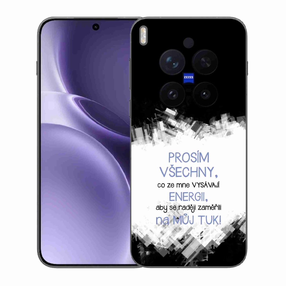 Gél borító mmCase a Vivo X300 Pro készülékhez - vicces szöveg 1 kék
