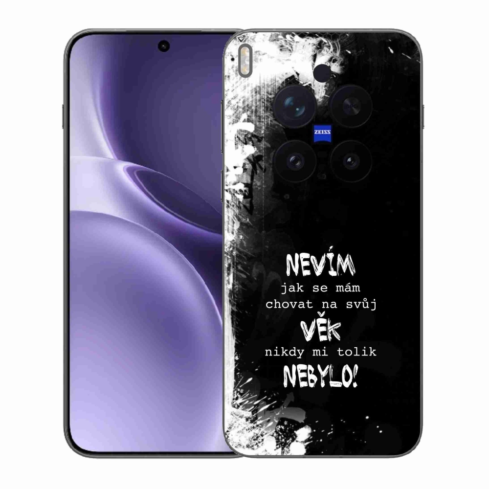 Gél borító mmCase a Vivo X300 Pro készülékhez - vicces szöveg 14 fekete háttér