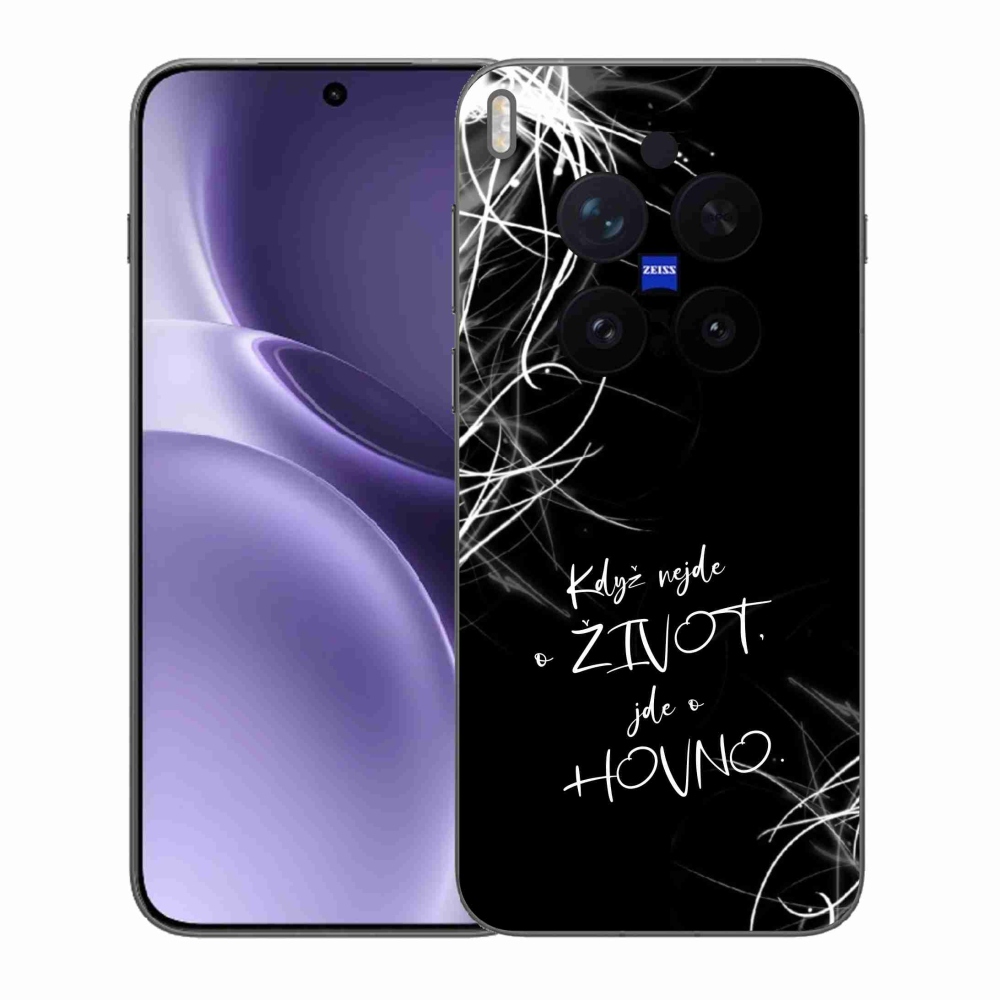 Gél borító mmCase a Vivo X300 Pro készülékhez - vicces szöveg 16 fekete háttér
