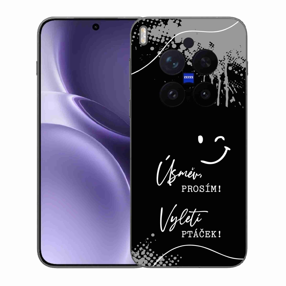 Gél borító mmCase a Vivo X300 Pro készülékhez - vicces szöveg 4 fekete háttér