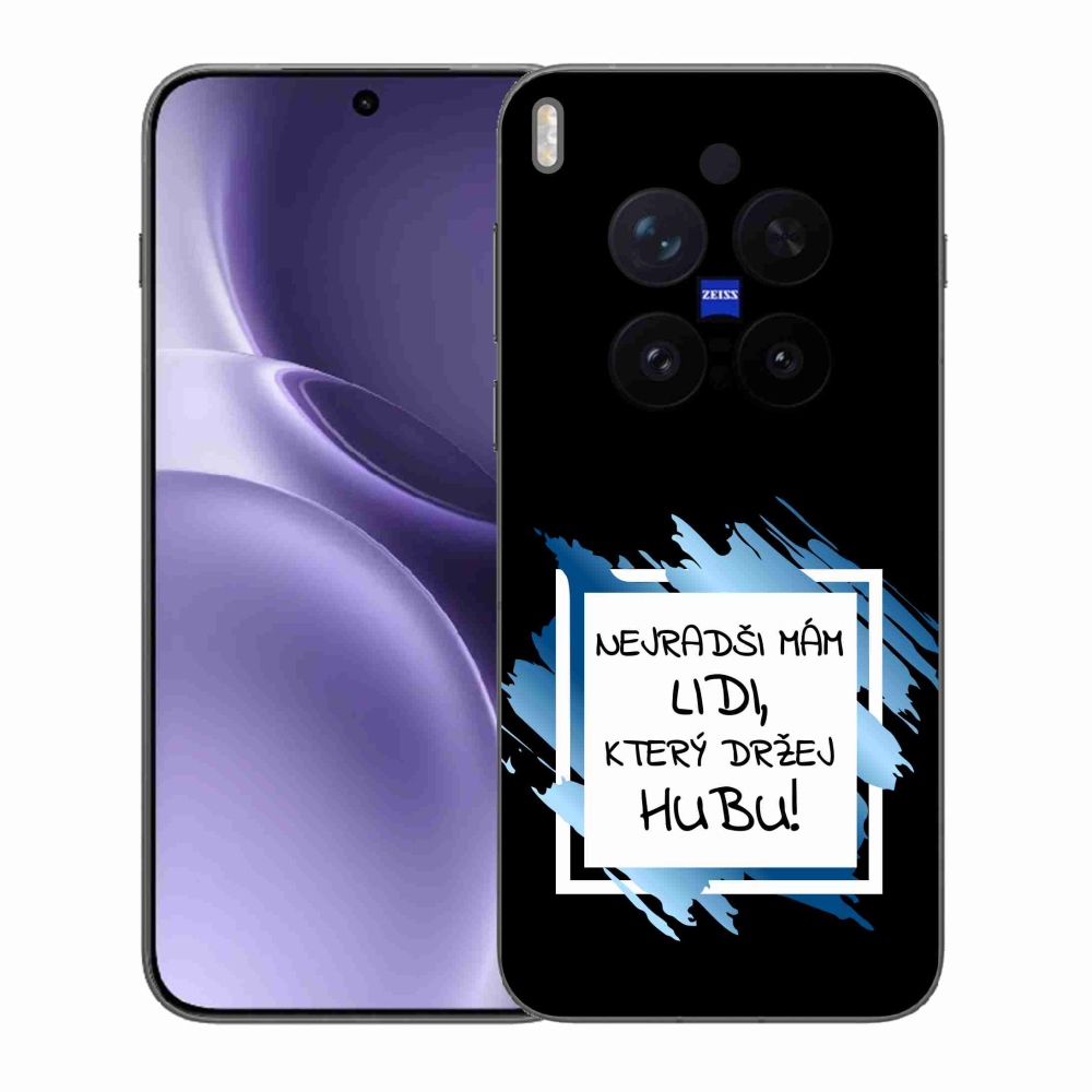 Gél borító mmCase a Vivo X300 Pro készülékhez - vicces szöveg 7 fekete és fehér háttérrel