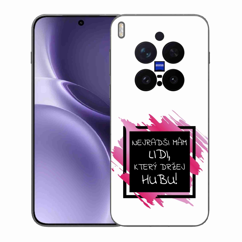 Gél borító mmCase a Vivo X300 Pro készülékhez - vicces szöveg 7 fekete és fehér háttérrel