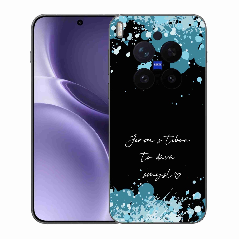 Gél borító mmCase a Vivo X300 Pro - szerelem szöveg fekete háttérrel