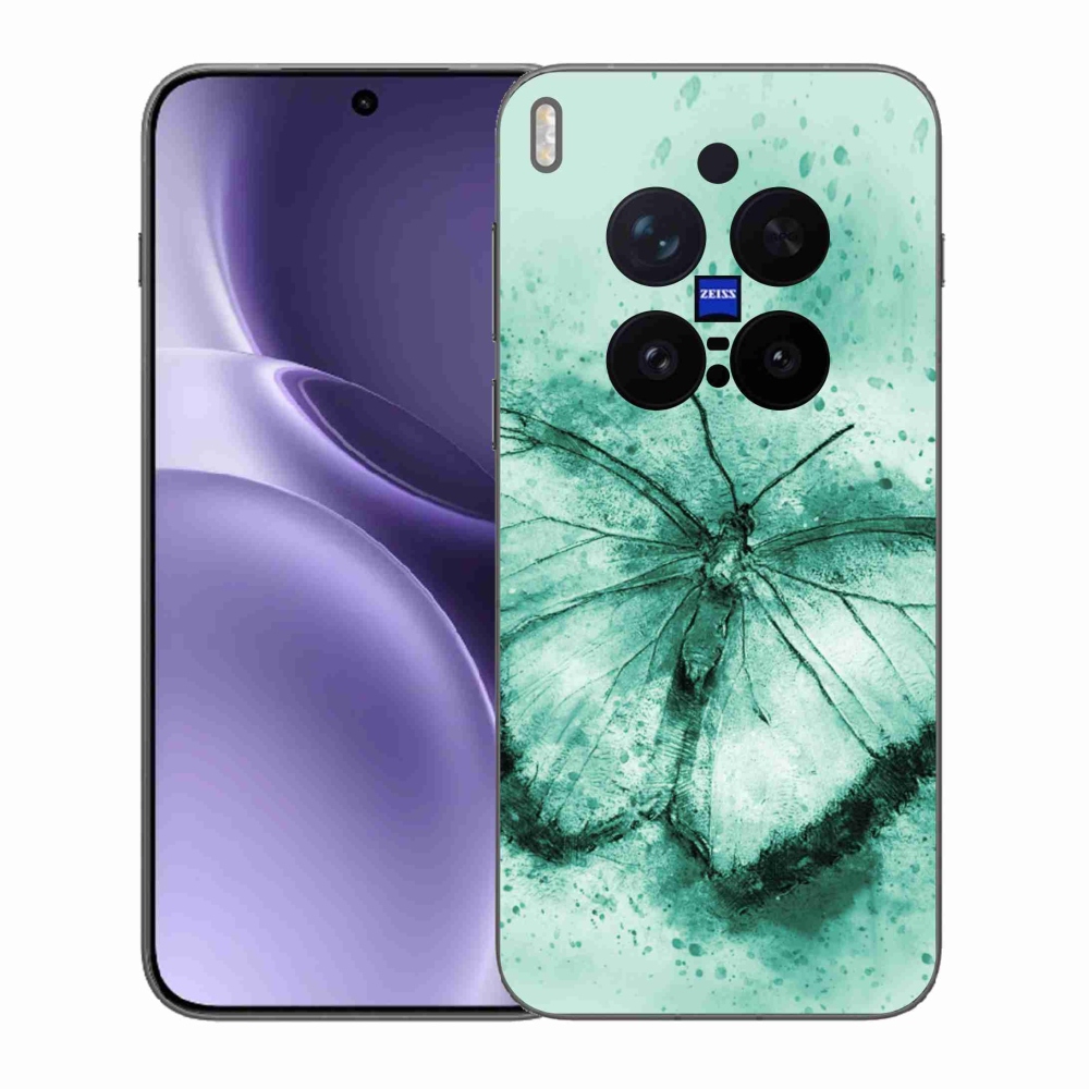 Zselés borítás mmCase a Vivo X300 Pro készülékhez - zöld pillangó