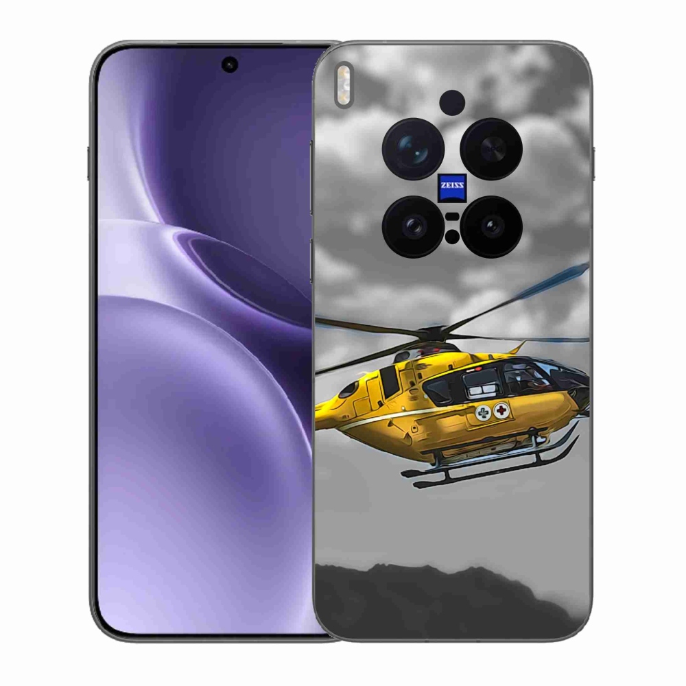 Zselés borítás mmCase Vivo X300 Pro - sárga helikopterhez