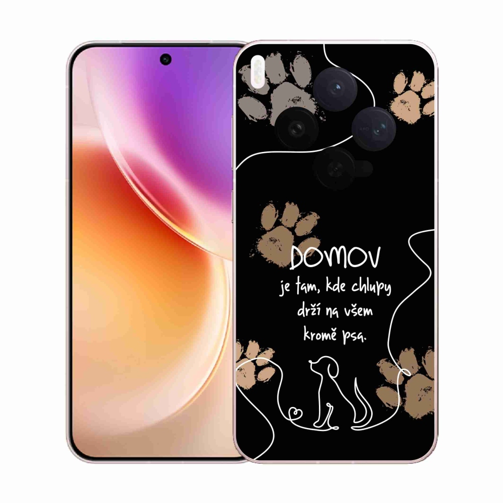 Zselés borító mmCase a Vivo X300-hoz - kutya motívum fekete háttérrel