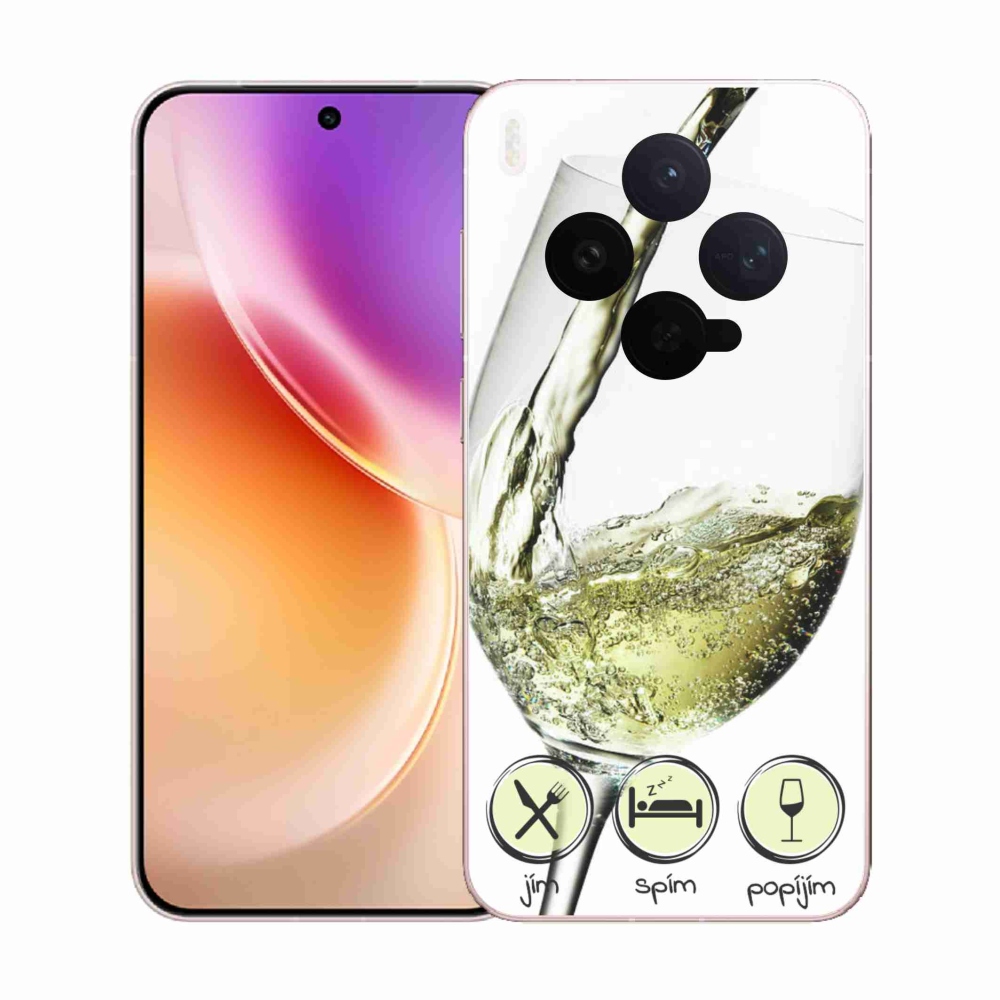 Zselés borítás mmCase a Vivo X300-hoz - borospohár fehér