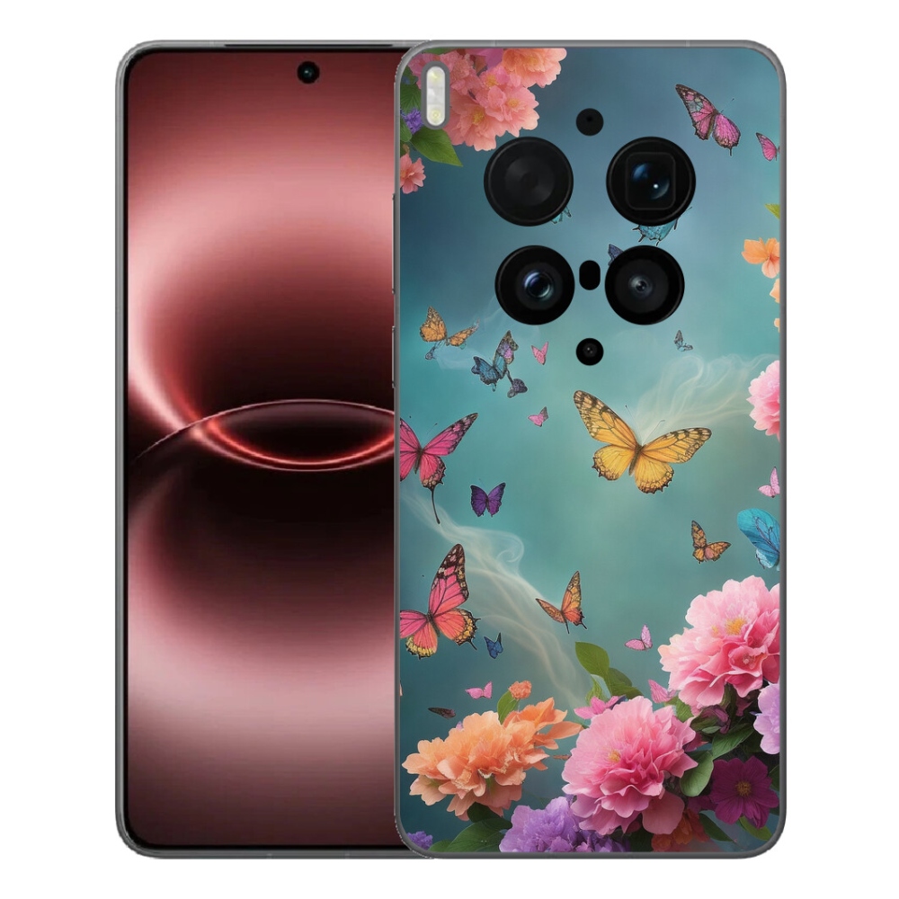 mmCase gél tok a Vivo X300 Ultra-hoz – színes virágok és pillangók