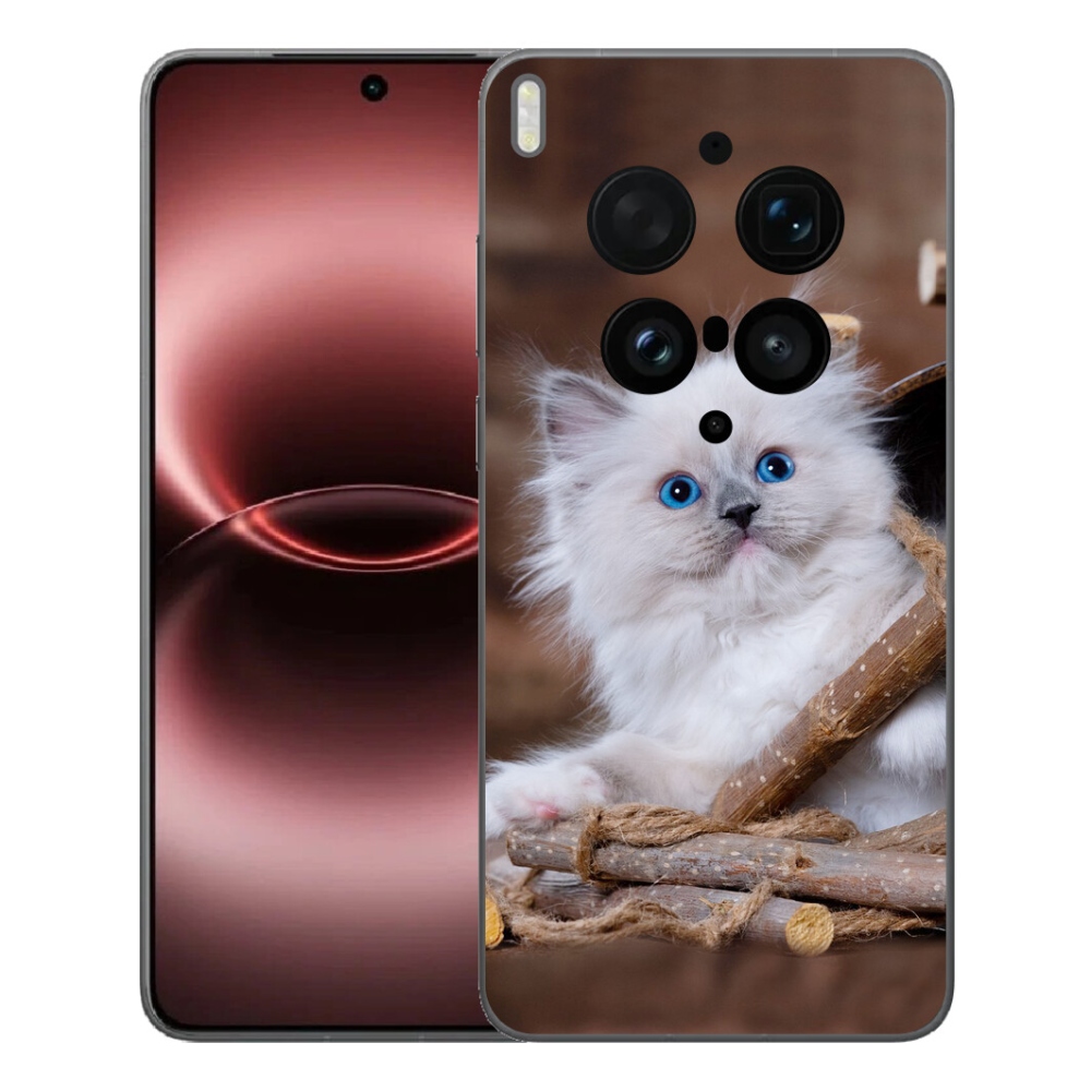 mmCase gél tok a Vivo X300 Ultra-hoz – fehér cica