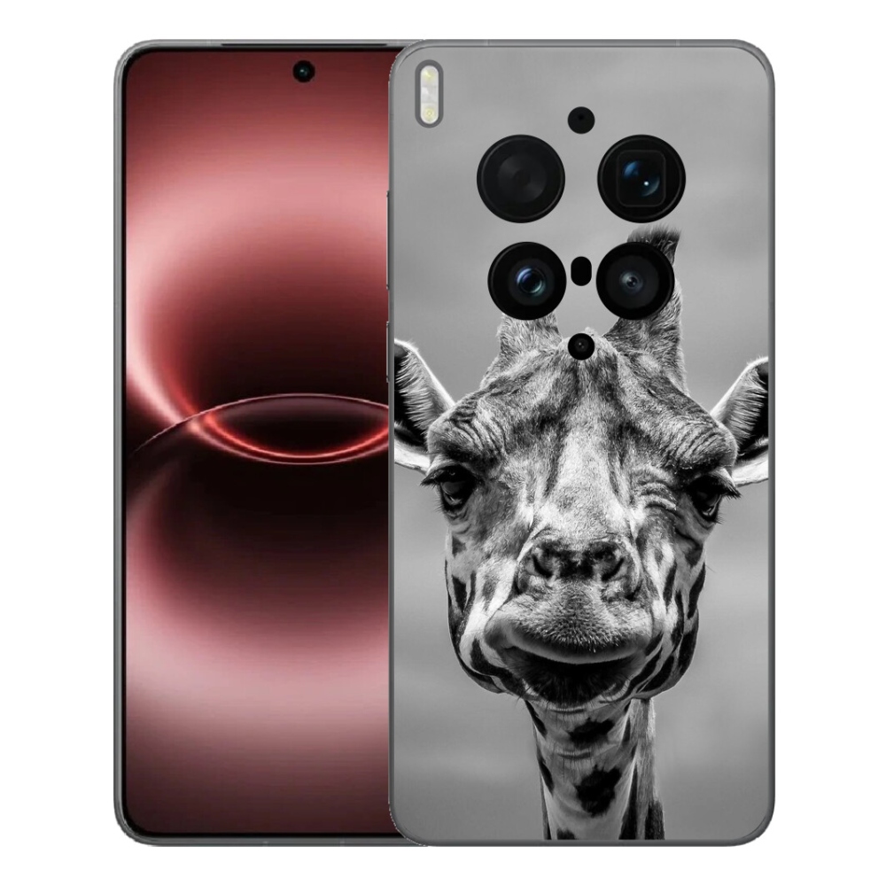 mmCase gél tok a Vivo X300 Ultra-hoz – fekete-fehér zsiráf