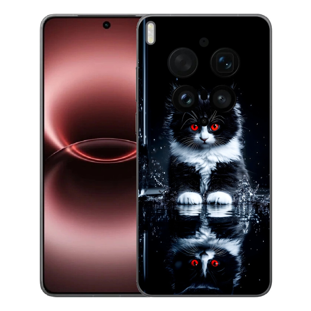 mmCase gél tok a Vivo X300 Ultra-hoz – fekete-fehér cica