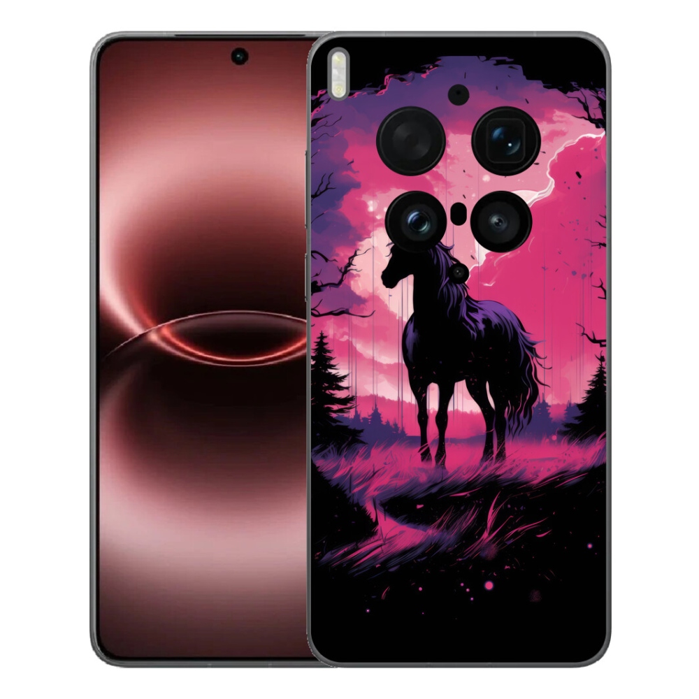 mmCase gél tok a Vivo X300 Ultra-hoz – fekete rajzolt ló 1