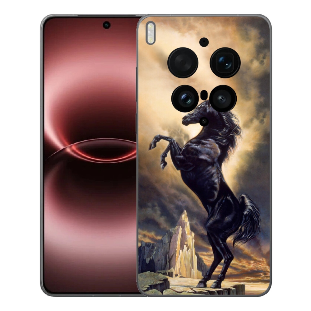 mmCase géltok a Vivo X300 Ultra-hoz – fekete, rajzolt ló