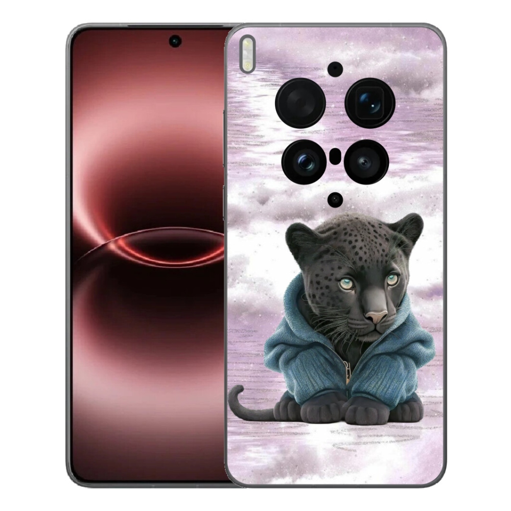 mmCase géltok a Vivo X300 Ultra-hoz – fekete párduc pulóverben
