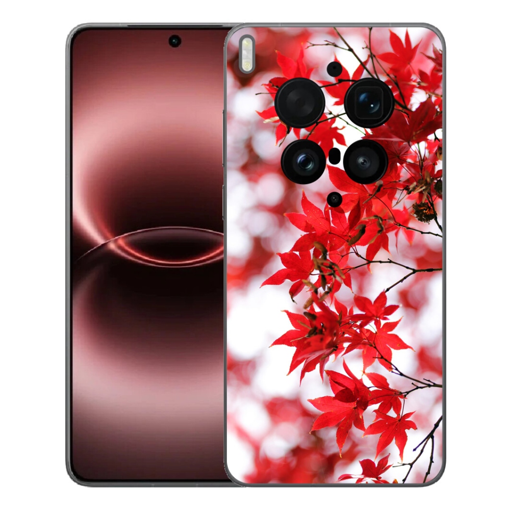 mmCase gélhuzat a Vivo X300 Ultra-hoz – vörös levelek