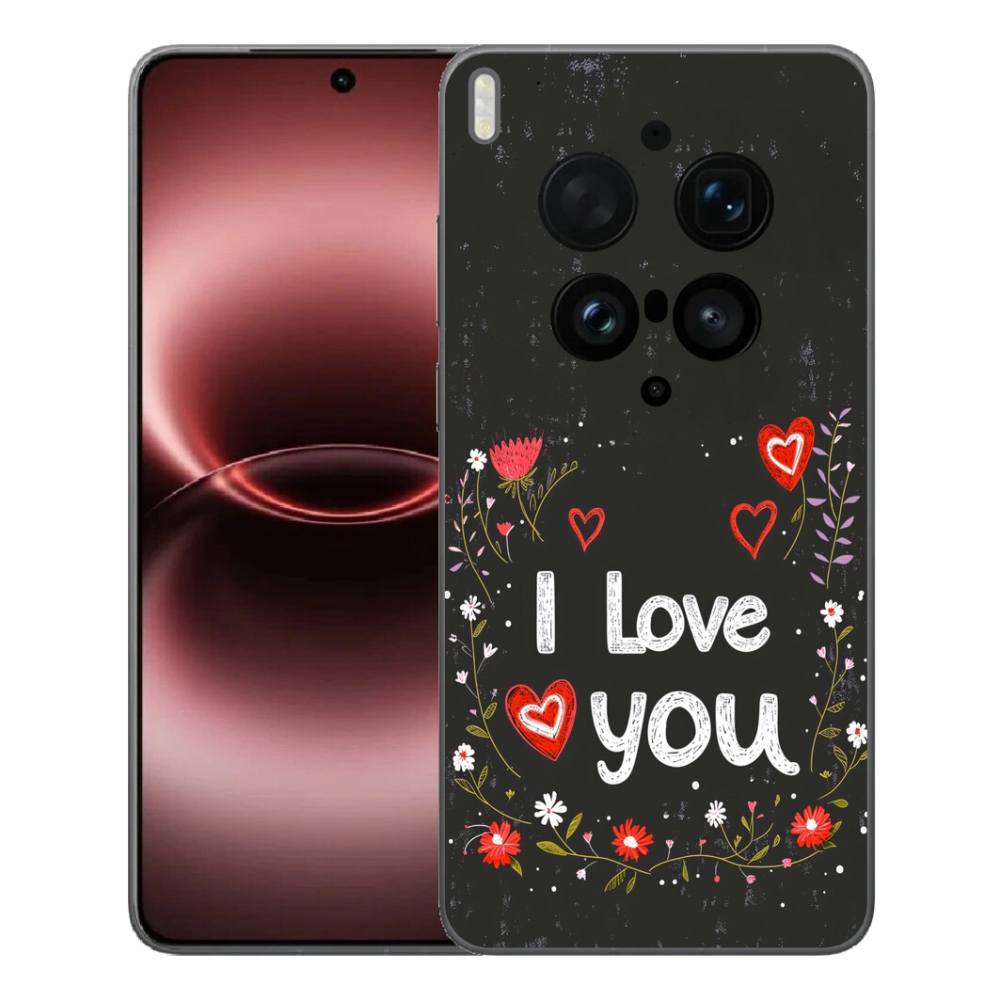 mmCase gél tok a Vivo X300 Ultra-hoz – „I love you” fekete háttérrel