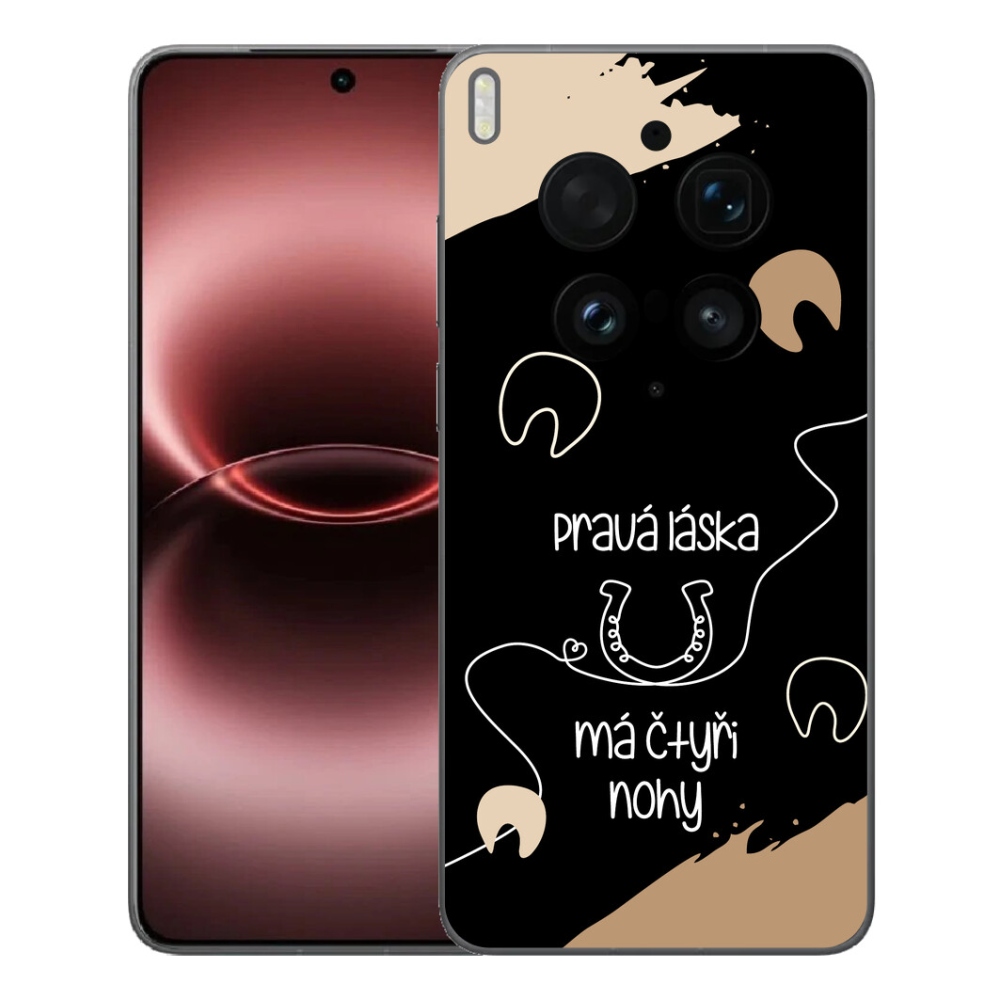 mmCase géltok a Vivo X300 Ultra-hoz – ló motívum, fekete háttér