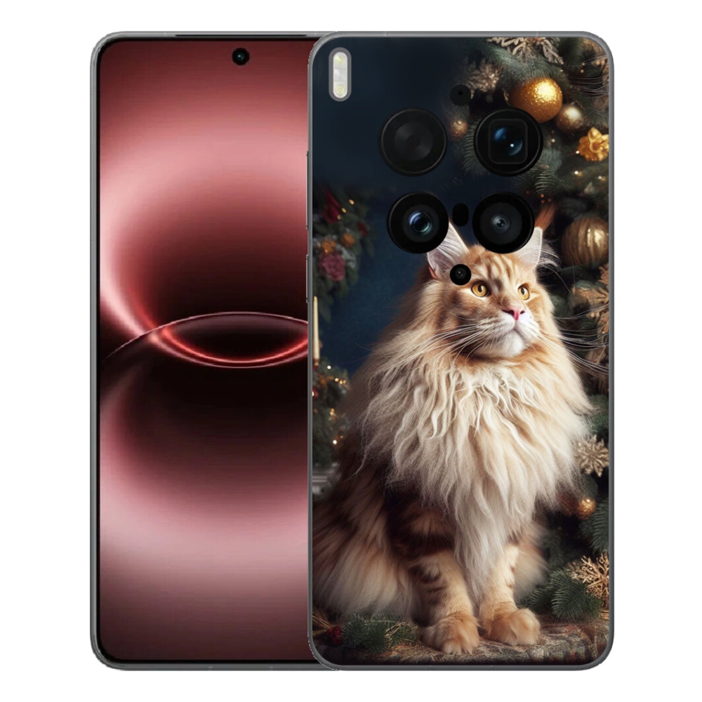 mmCase géltok a Vivo X300 Ultra-hoz – macska a karácsonyfa mellett