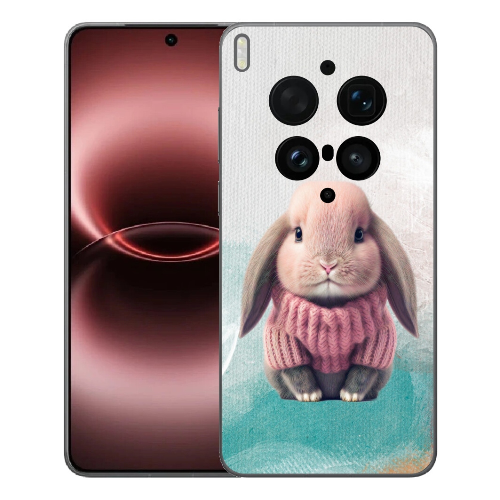 mmCase gélhuzat a Vivo X300 Ultra-hoz – pulóveres nyuszi