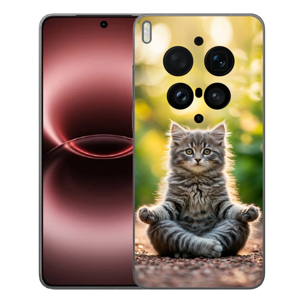 mmCase gélhuzat a Vivo X300 Ultra-hoz – meditáló cica