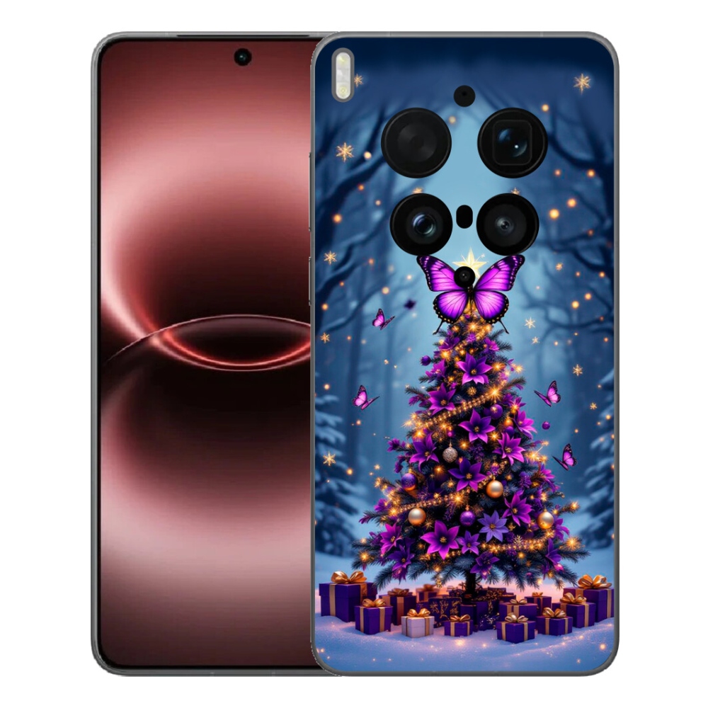mmCase gél tok a Vivo X300 Ultra-hoz – pillangós karácsonyfa