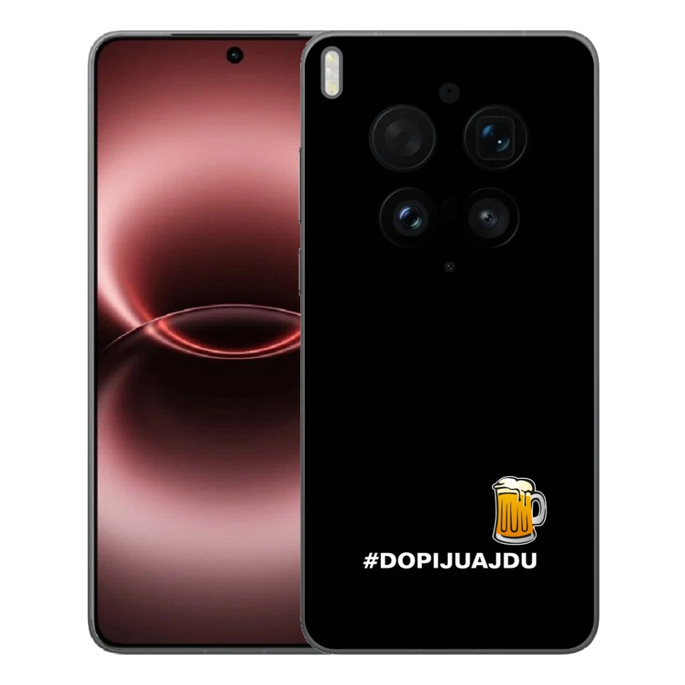 mmCase gél tok a Vivo X300 Ultra-hoz – sörös motívum 1, fekete háttérrel