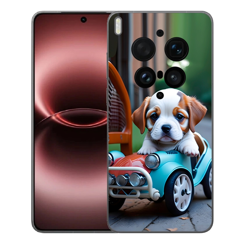 mmCase géltok a Vivo X300 Ultra-hoz – kiskutya egy retro autóban
